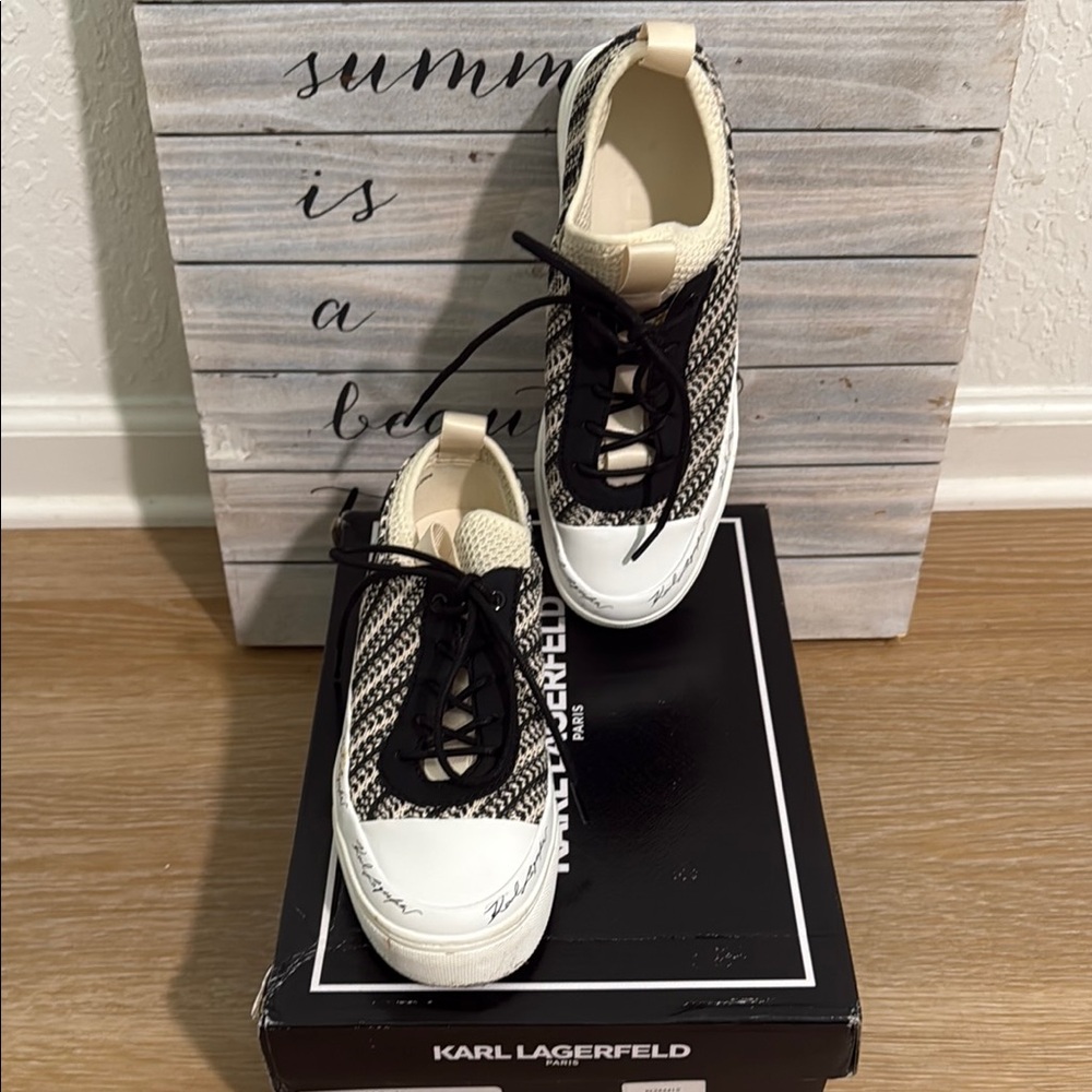 Karl Lagerfeld Black and White Sneakers